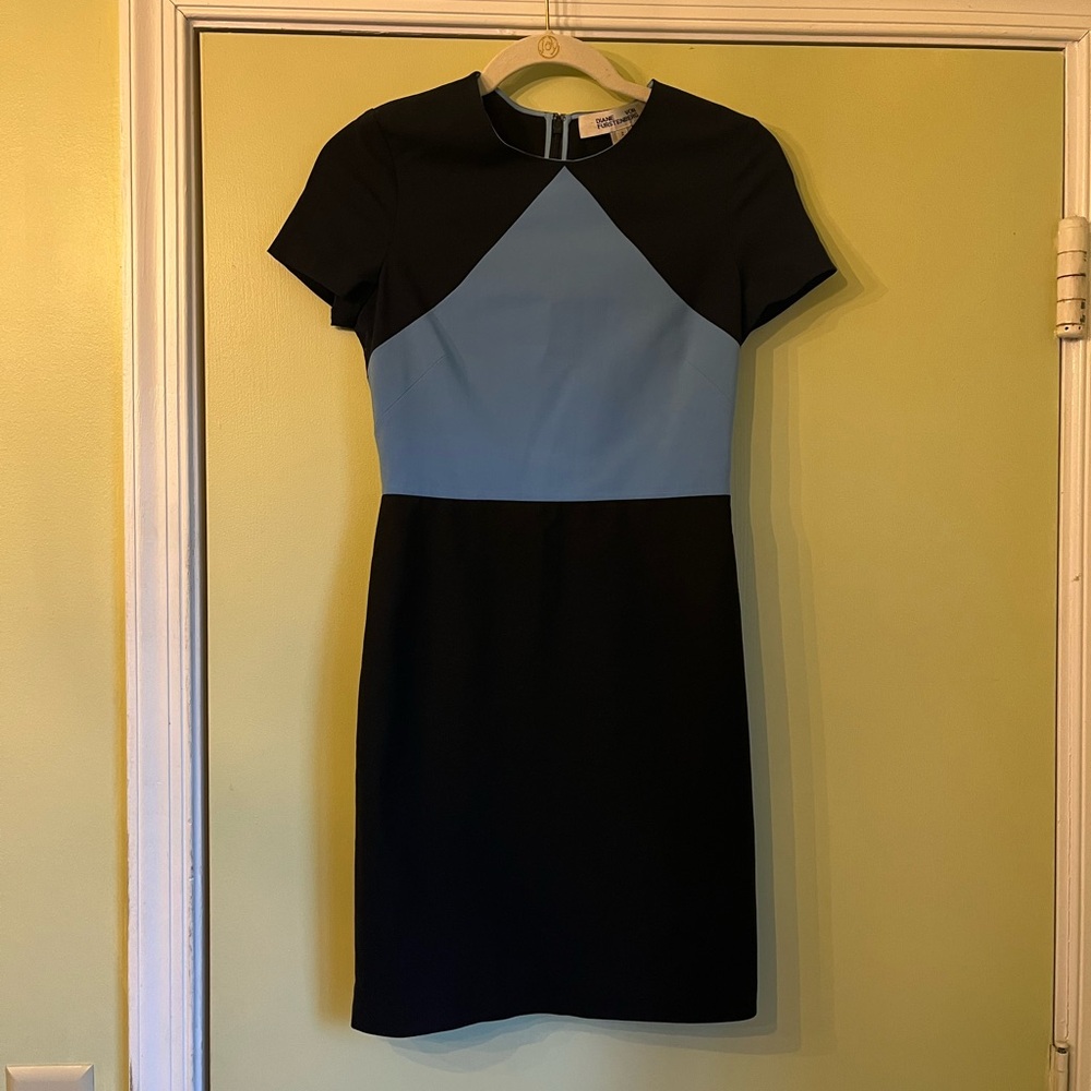 Diane Von Furstenberg Black and Blue Dress